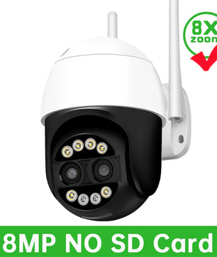 IP66 8MP Dual Lens Night Vision Auto Tracking Surveillance Camera