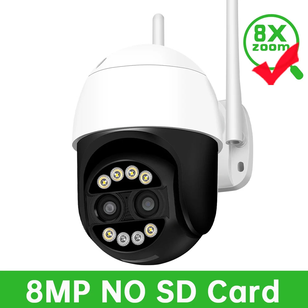IP66 8MP Dual Lens Night Vision Auto Tracking Surveillance Camera