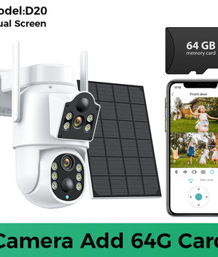 1080p 8MP 4K Solar Wifi Outdoor Dual Lens Surveillance Camera