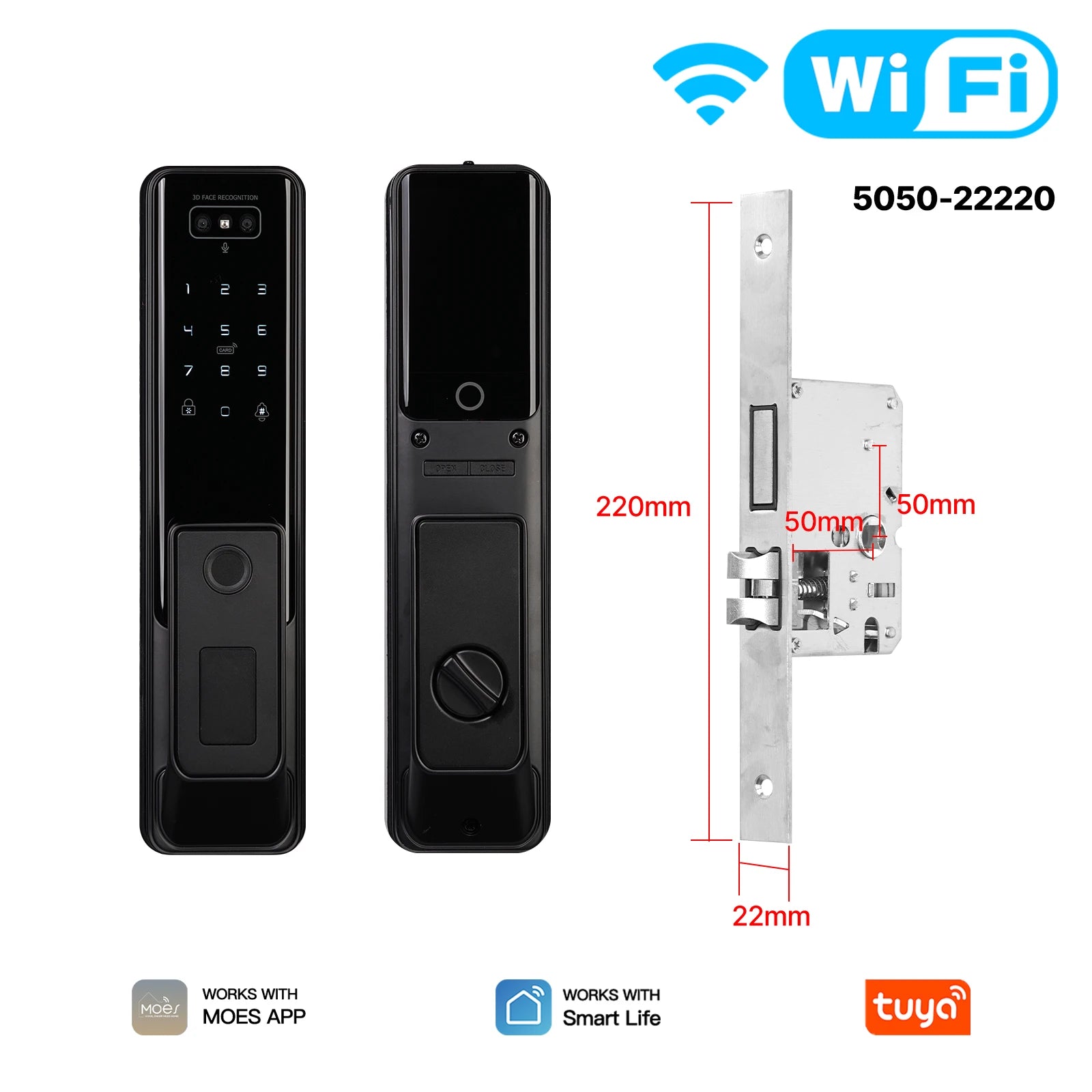 Moes Tuya WiFi Smart Door Lock Facial Palm Vein Recognition