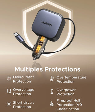 Ugreen 60W Alloy USB Type-C Car Charge For iPhone and Samsung