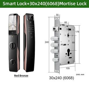 Aluminium Alloy Digital Fingerprint WIFI Reversible Smart Lock
