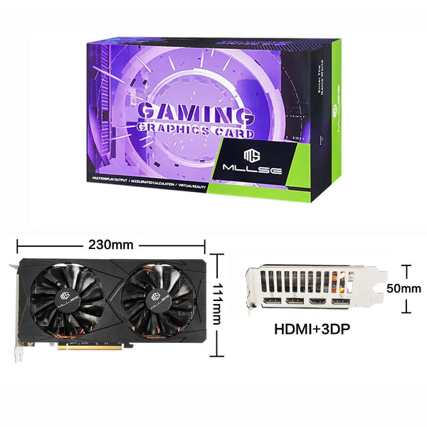8GB RX5700XT Series GDDR6 Dual Fans Video Graphics Card For PC