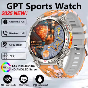 Silica Gel Amoled Display Waterproof Android Round Smartwatch