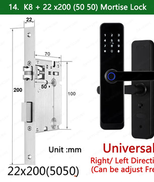 Wifi Smart Fingerprint Digital Electric Door Lock with Longer Handle Panels