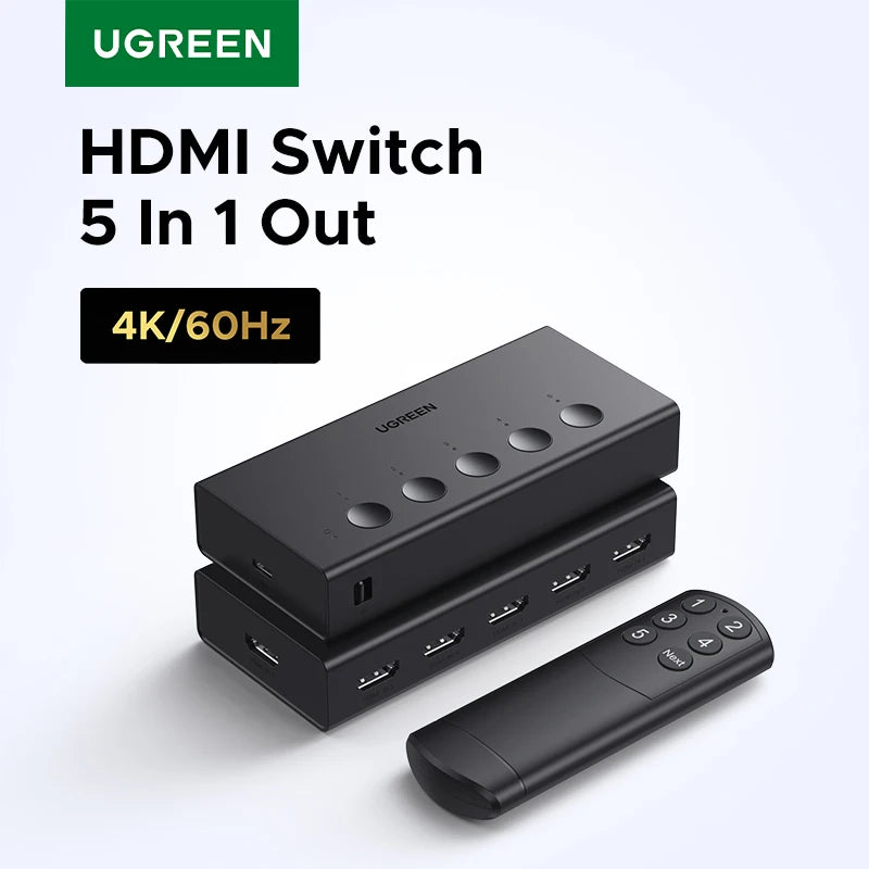 Ugreen HDMI Switch 5 In 1 Remote Control for PS5/PS4