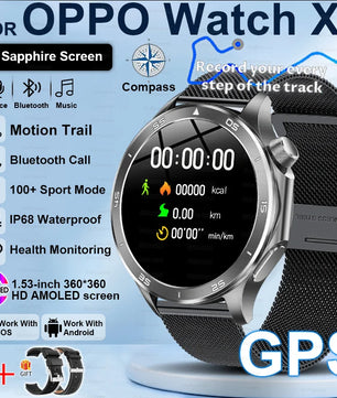 Steel Waterproof Android On-Wrist Round Shape Smartwatch