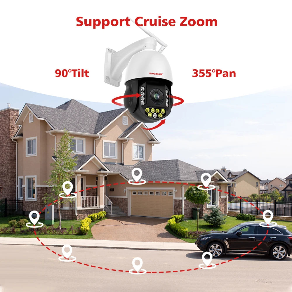 8 Mega Pixel Plastic IP66 Humanoid Tracking Surveillance Camera