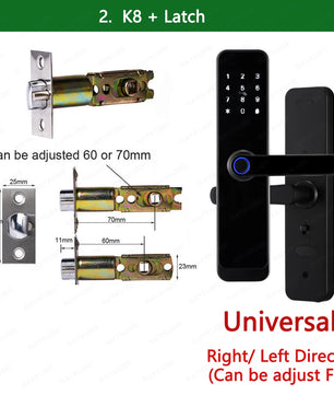 Wifi Smart Fingerprint Digital Electric Door Lock with Longer Handle Panels