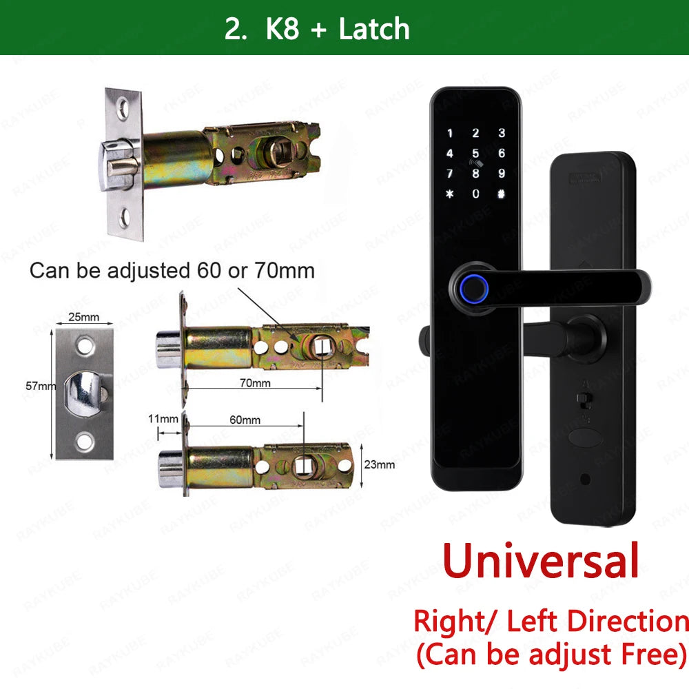 Wifi Smart Fingerprint Digital Electric Door Lock with Longer Handle Panels