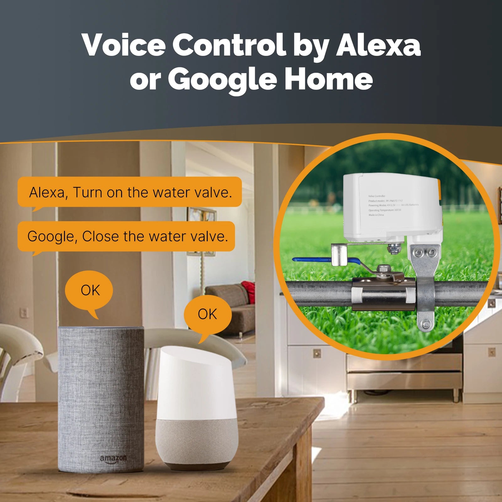 MOES ZigBee Smart Water/Gas Valve Controller with Alexa Google Home