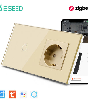 Bseed 16A Alloy 3 Gang Crystal Glass Panel Wall Light Touch Switch