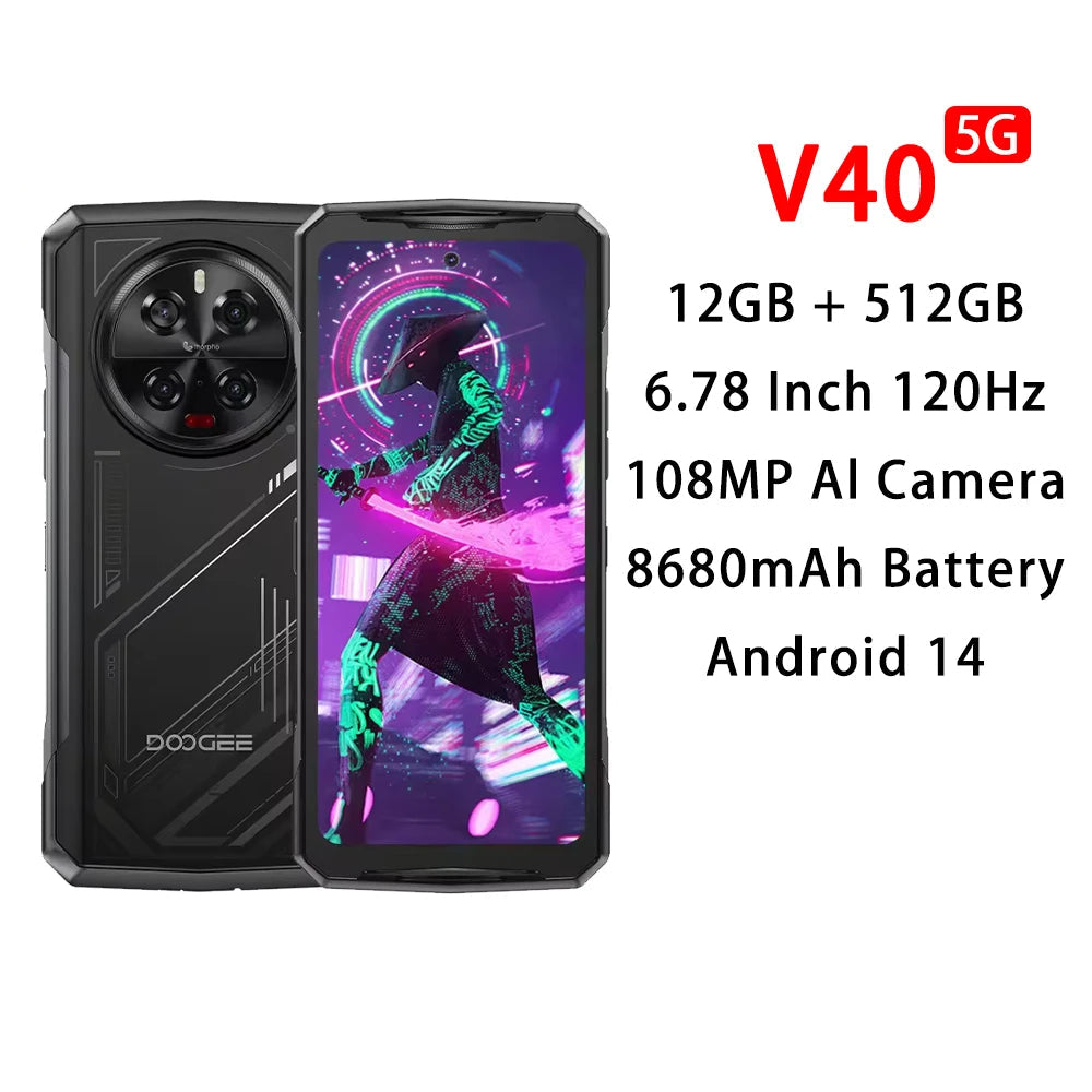 IPS V40 5G Rugged Android Normal Screen Fast Charging Smartphone