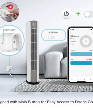 Moes Plastic Panel Voice Remote Control Smart Power Socket Plug