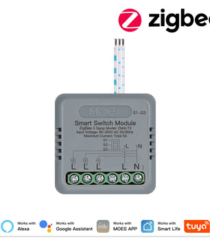 MOES WiFi Zigbee Smart Switch Module 1-4 Gang with Voice Control