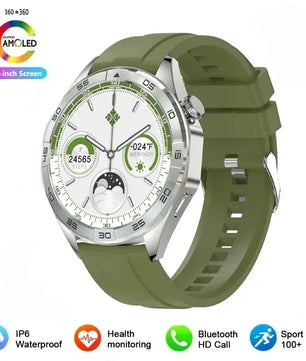 Silica Gel Smart Bluetooth Voice Support Round Shaped Sports Watch