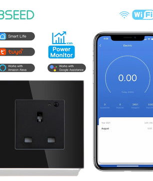 Bseed 13A Glass Panel Wireless WIFI Control Smart Power Socket