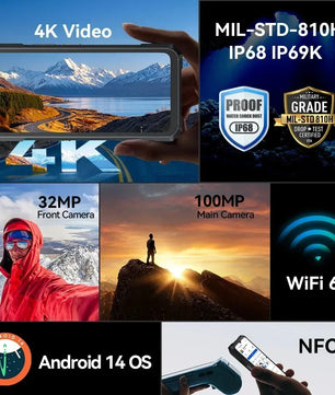 10200mAh 16GB Android KINGKONG X Rugged 5G Smartphone