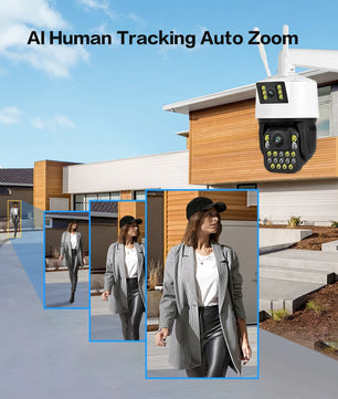 Boavision 6MP WIFI Dual Lens Auto Tracking Audio Dome Camera