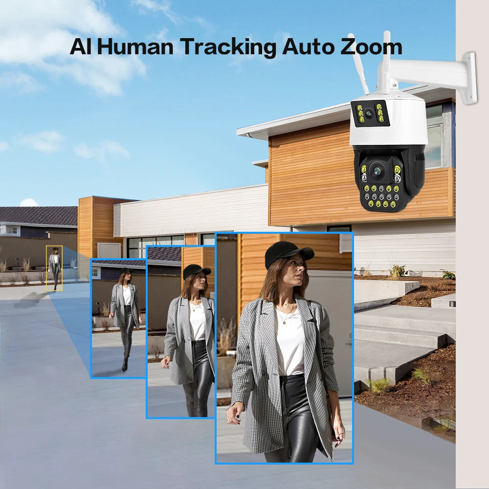 Boavision 6MP WIFI Dual Lens Auto Tracking Audio Dome Camera