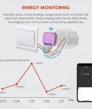 LoraTap 16A Plastic Automatic WIFI Relay Breaker Smart Module