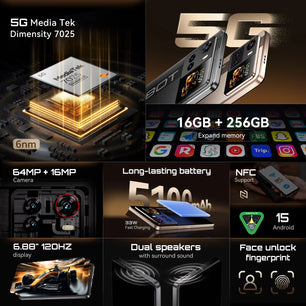 5100mAh 256GB Android Normal Screen Fast Charging Smartphone