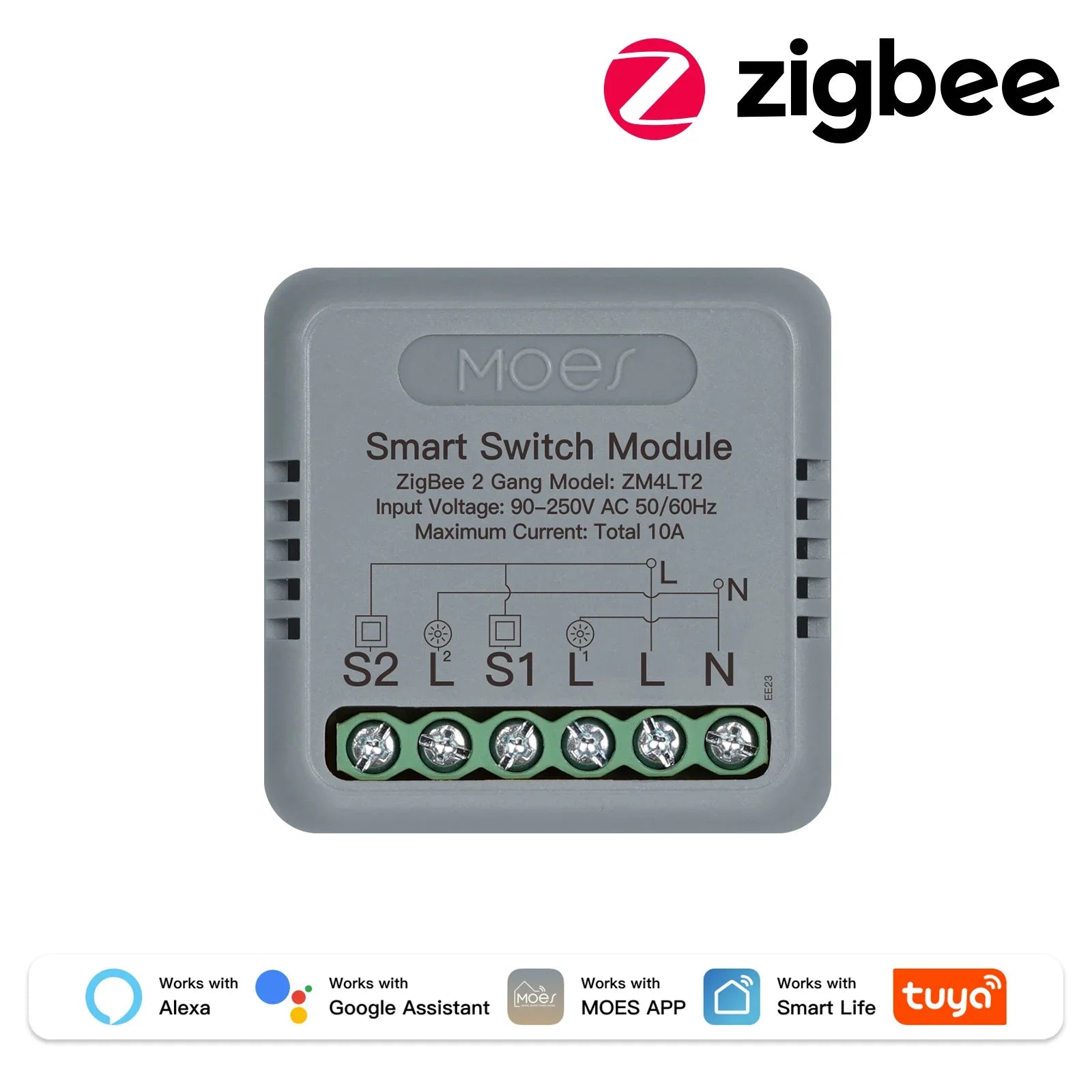 MOES WiFi Zigbee Smart Switch Module 1-4 Gang with Voice Control