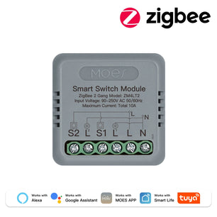 MOES WiFi Zigbee Smart Switch Module 1-4 Gang with Voice Control
