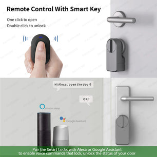 Stainless Steel Dry Battery Bluetooth Reversible Smart Door Lock