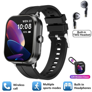 Silica Gel Waterproof Heart Rate Tracker Android Square Smartwatch
