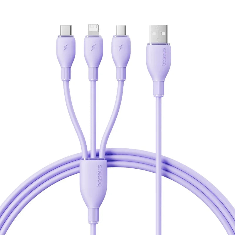 3 in 1 USB Liquid Silicone Type-C Fast Charging Optical Fiber Cable