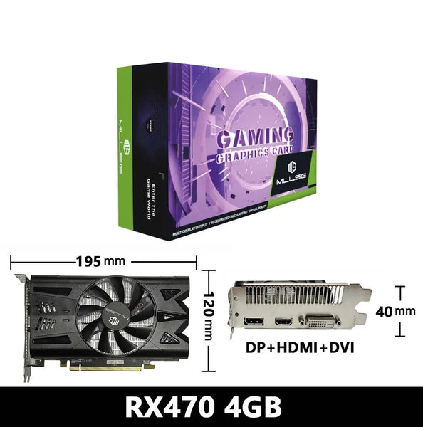 4GB RX470 Series GDDR5 Single Fan Video Graphics Card For PC