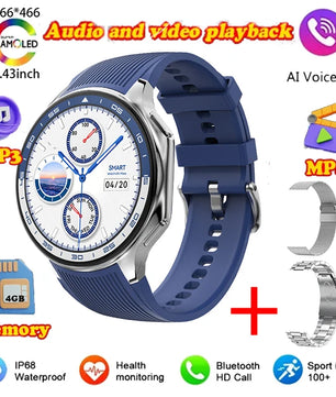 Silica Gel Waterproof Large Memory Android Round Shape Smartwatch