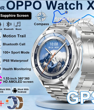 Steel Waterproof Android On-Wrist Round Shape Smartwatch
