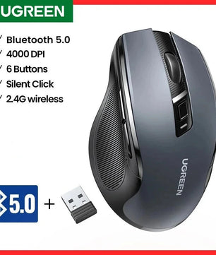 Ugreen 4000 DPI 2.4G USB Bluetooth Support Wireless Portable Mouse