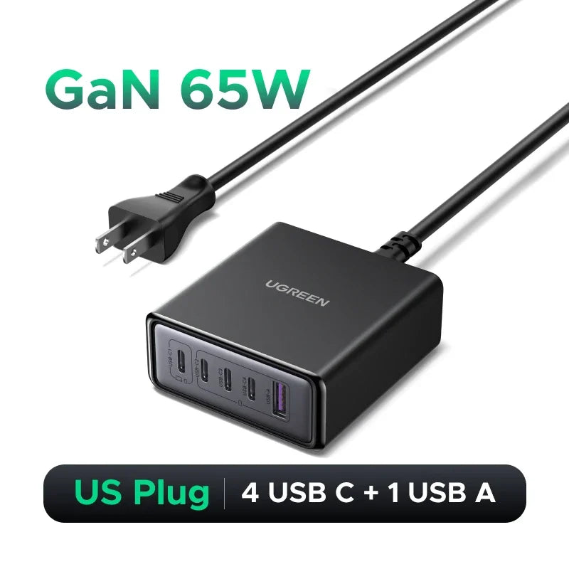 Ugreen 65W GaN Desktop Fast Charger For iPhone 17 16 15 Pro Max