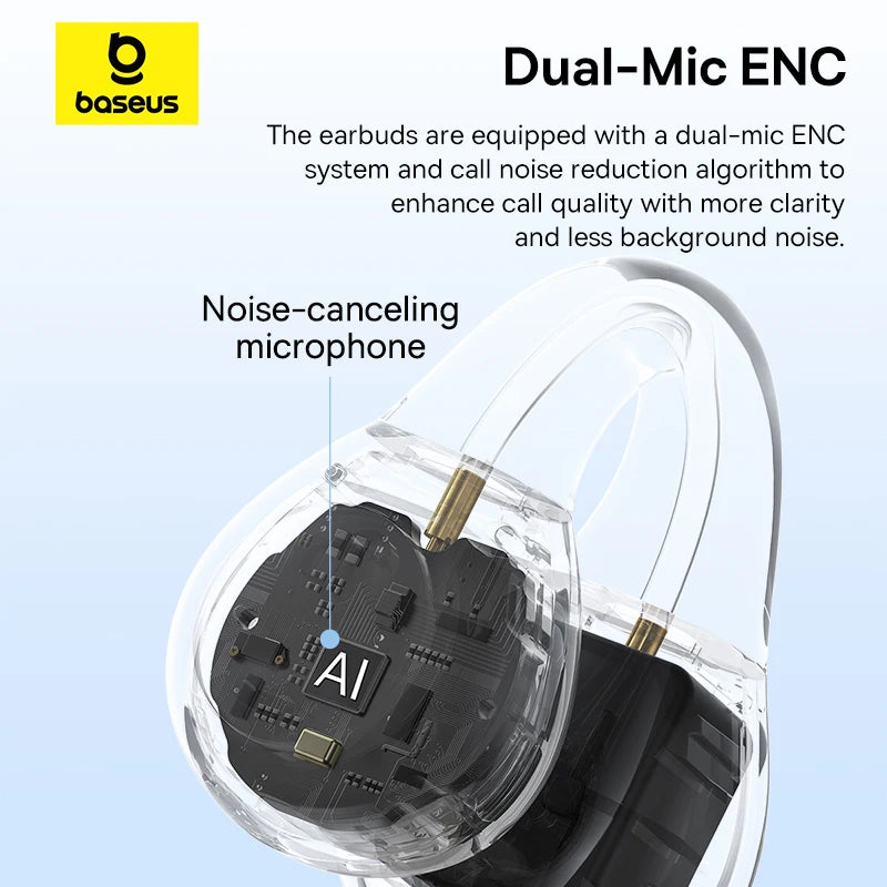Baseus Plastic Wireless Bluetooth 5.3 Dynamic Multi-Mode Earphones