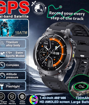 Fine Steel Waterproof Android Round Shaped Amoled Screen Smartwatch