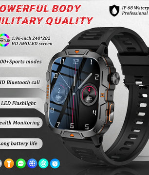 Fine Steel Waterproof Android Square Shaped Amoled Screen Smartwatch