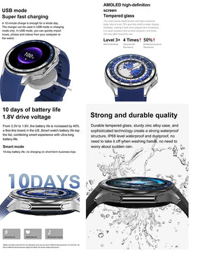 Silica Gel Waterproof Large Memory Android Round Shape Smartwatch