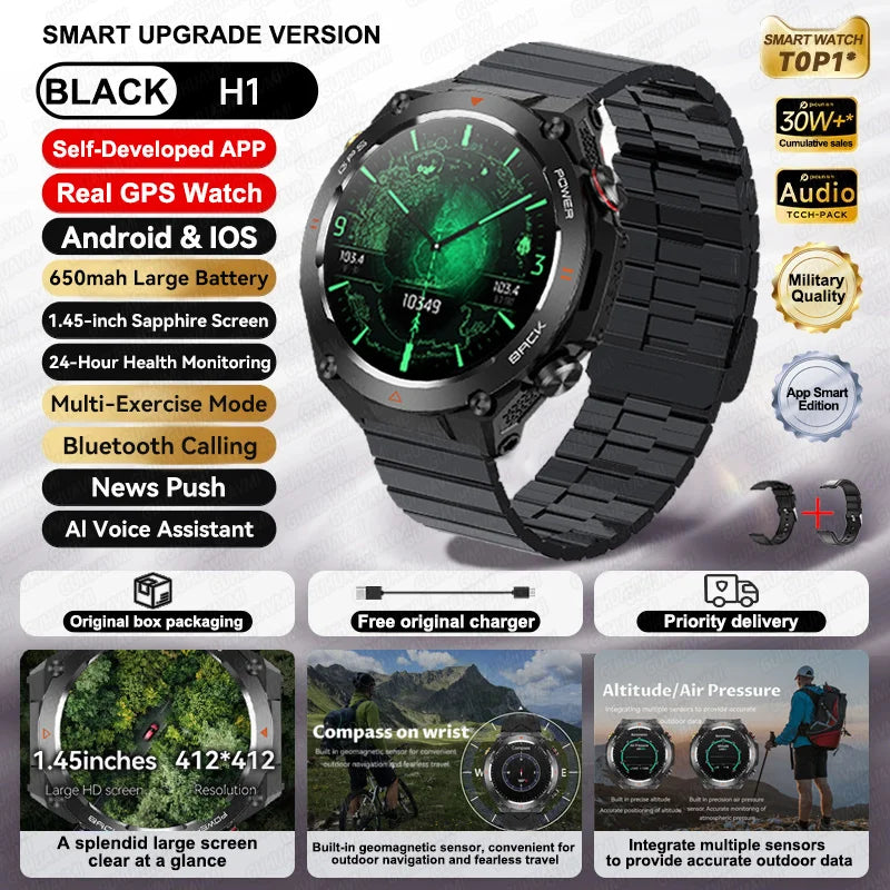 Silica Gel Waterproof Android Round Shaped Amoled Screen Smartwatch