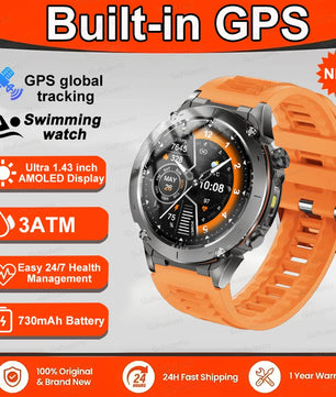 Fine Steel Waterproof Android Round Shaped Bluetooth Smartwatch