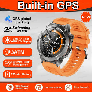Fine Steel Waterproof Android Round Shaped Bluetooth Smartwatch