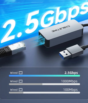 Aluminum Alloy USB A Ethernet Adapter 2.5Gbps Adapter For Laptop