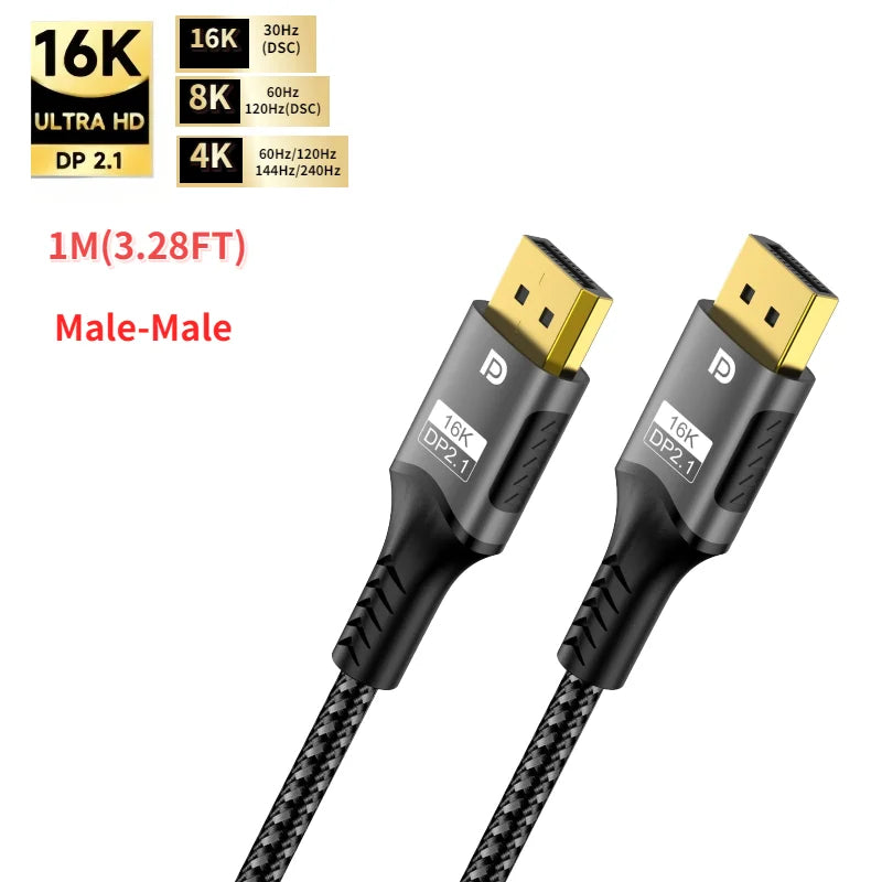 Aluminium 6.3mm HDMI-Compatible 2.1 Extension Cable For Laptop