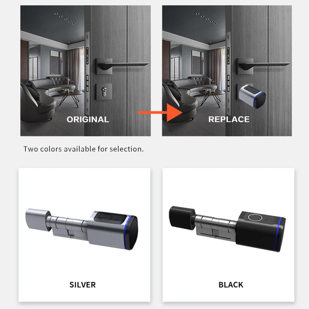 Aluminium Alloy Fingerprint Bluetooth Electronic Reversible Door Lock