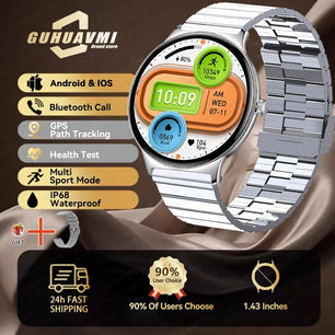 Silica Gel Full Touch Screen Android Round Shaped Digital Smartwatch