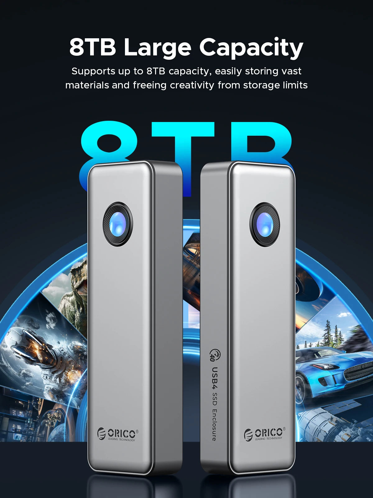 40Gbps M.2 NVMe Cooling Fan High Speed External SSD Enclosure