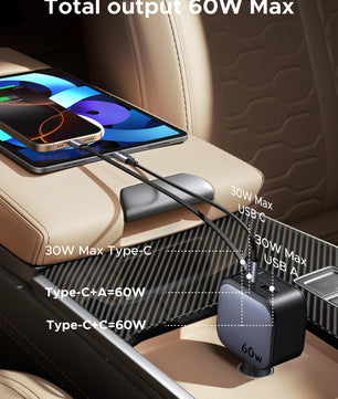 Ugreen 60W Alloy USB Type-C Car Charge For iPhone and Samsung