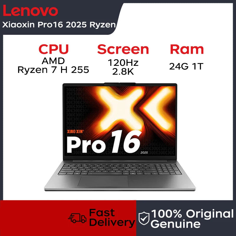 1TB 24GB 16" Xiaoxin Pro16 Ryzen OLED Screen Lenovo laptop